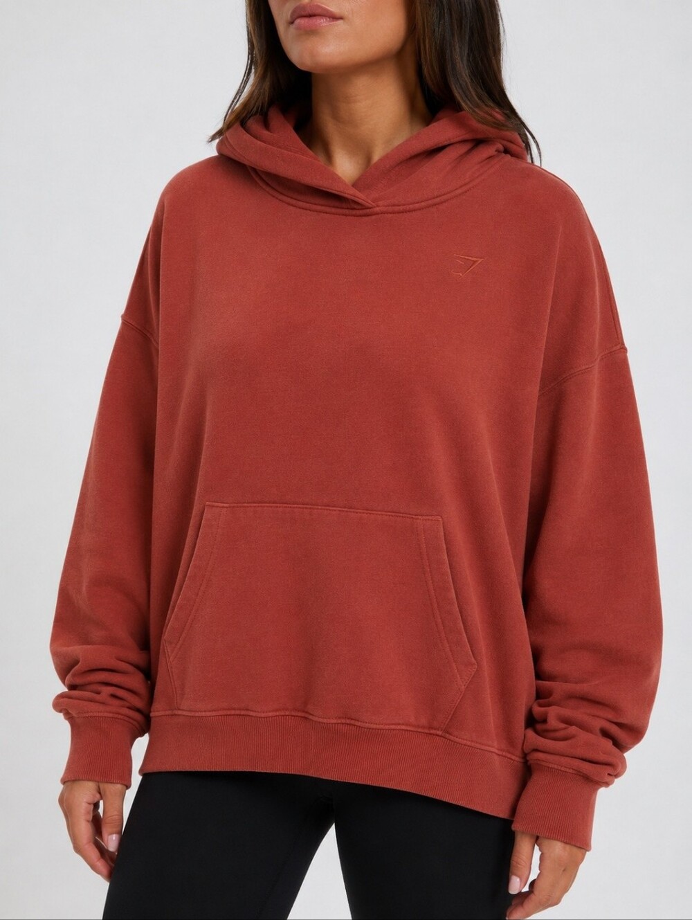 Gymshark Rest Day Oversized Hoodie Rust Fleece Lined Pullover Size M